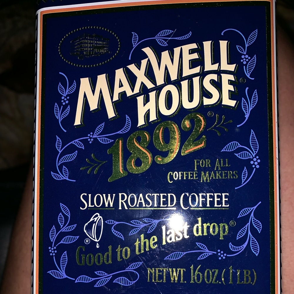 MAXWELL HOUSE TIN & LID USED COMPANY HISTORY 1892